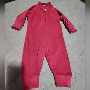 Plush Burgundy Kids Footie